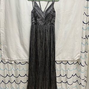 Night Way Collections Metallic Black Maxi Dress